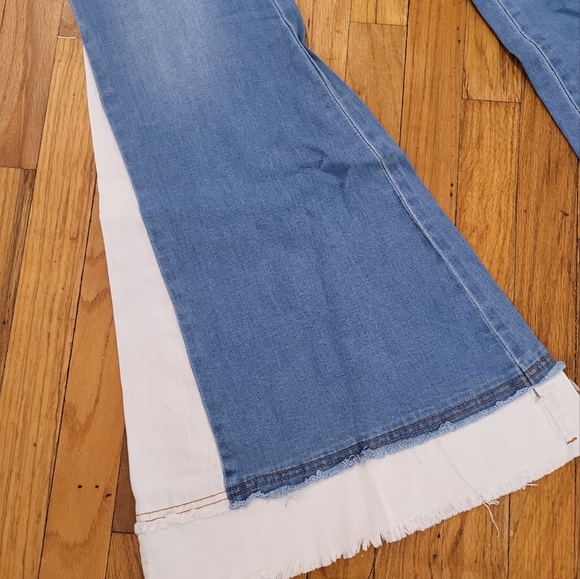 Heart colorblock flare jeans #7,9,11 - Picture 6 of 15
